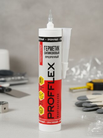 Герметик силиконовый, многоцелевой, Profflex, 199012, 260 мл, бесцветный