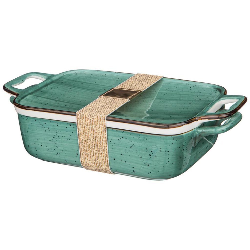 Блюдо для запекания с крышкой Bronco &amp;quot;nature&amp;quot; 24х14х6 см. 600 мл мятное, 263-1099