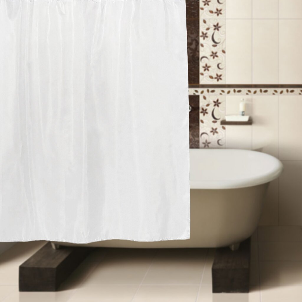 Штора для ванной комнаты 180х180 см, полиэстер, РМС, ШП-01 штора для ванн 180х180 см полиэстер веточки зеленые stsc10221