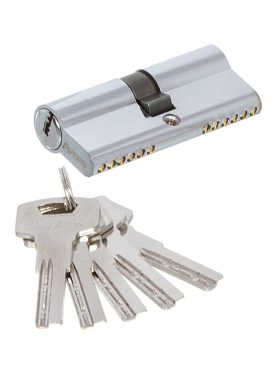 Личинка замка двери Avers, ZM-70-CR, 21649, ЦАМ, 70 мм, хром, 35/35