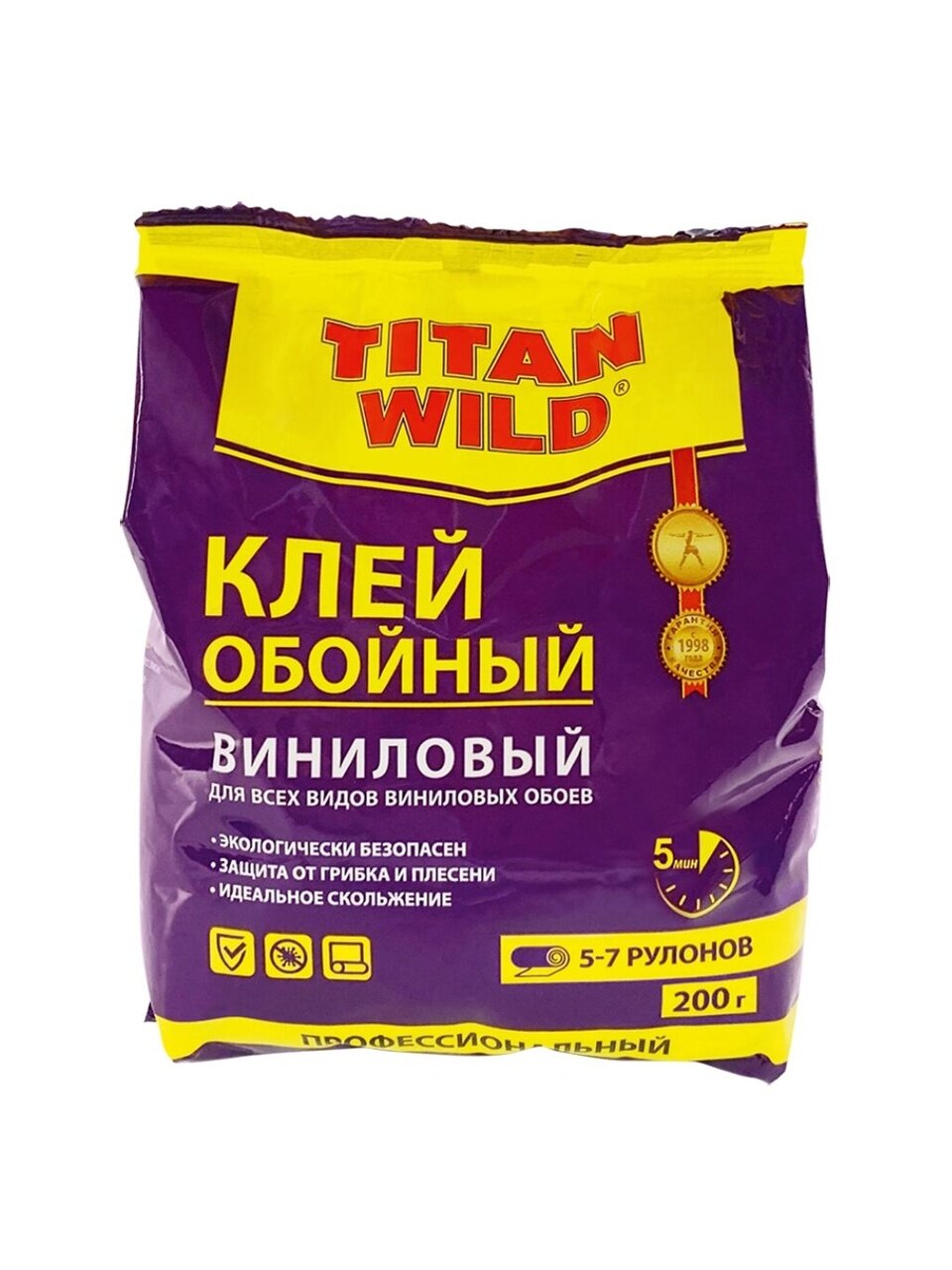 Клей для виниловых обоев, Titan Wild, 200 г, пакет, TWV200-SP