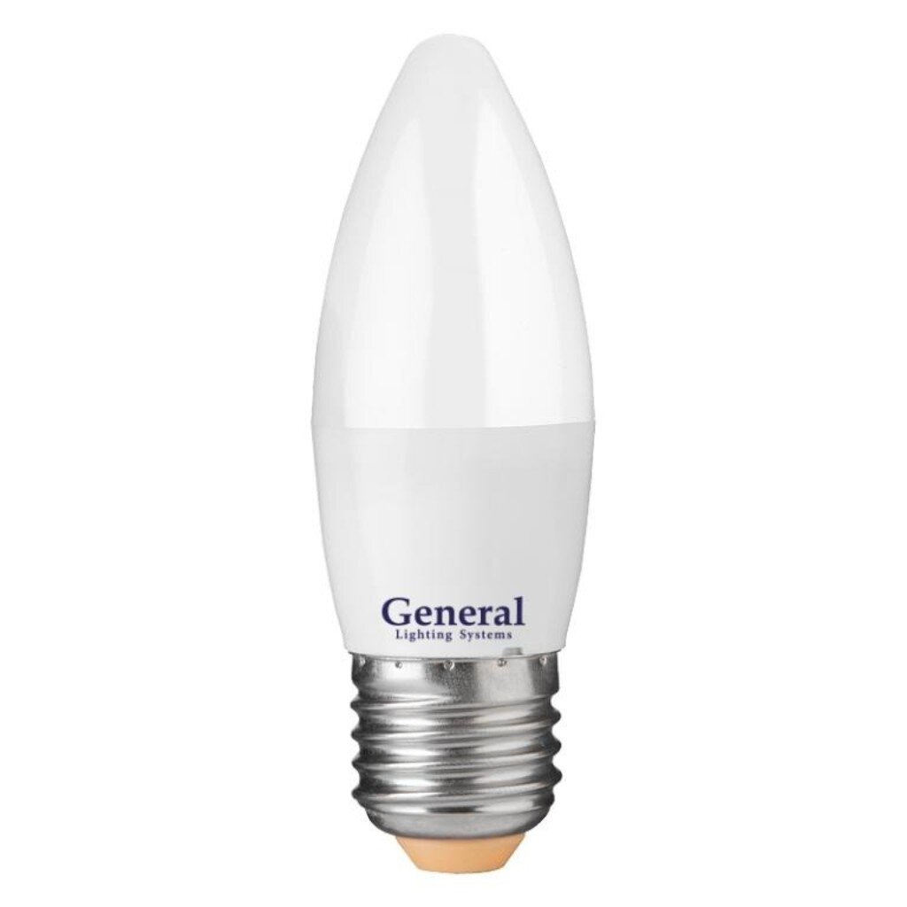 Лампа светодиодная E27, 15 Вт, 230 В, свеча, 6500 К, холодный белый свет, General Lighting Systems, GLDEN-CF