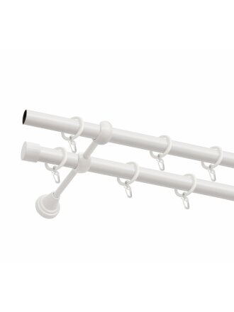 Карниз металл, диаметр 19 мм, СМ-3293/200/2Р, белый, двухрядный, 2 м