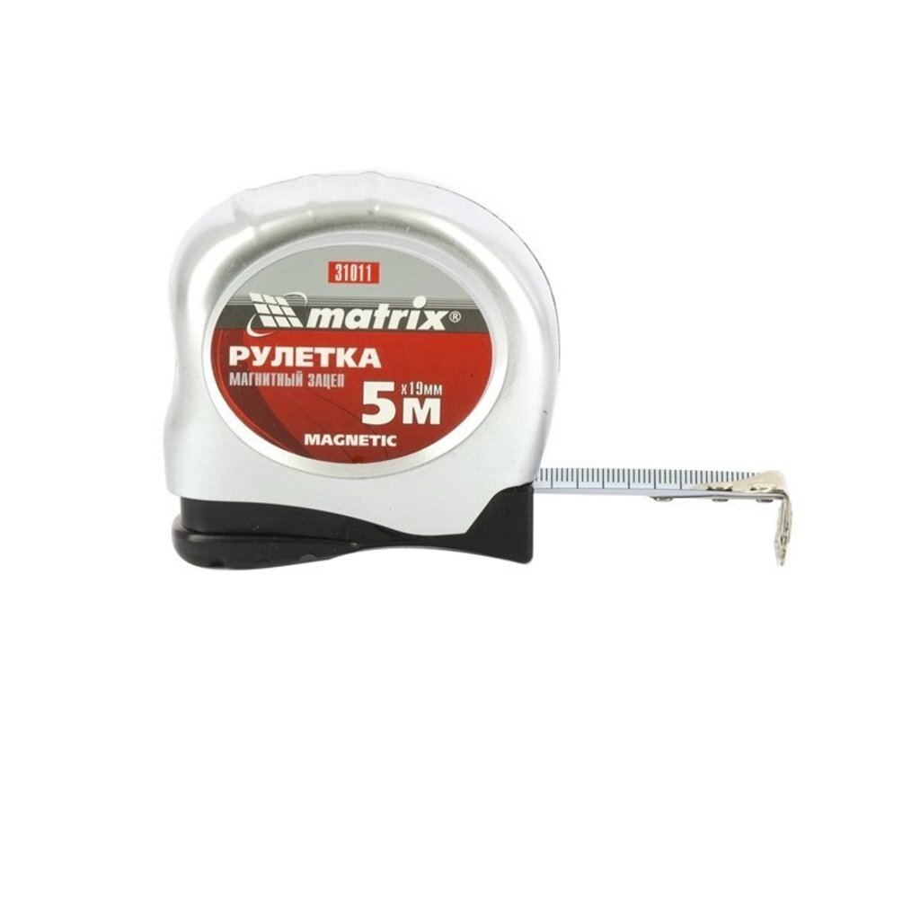 Рулетка Magnetic, 5 м х 19 мм, магнитный зацеп, Matrix, 31011