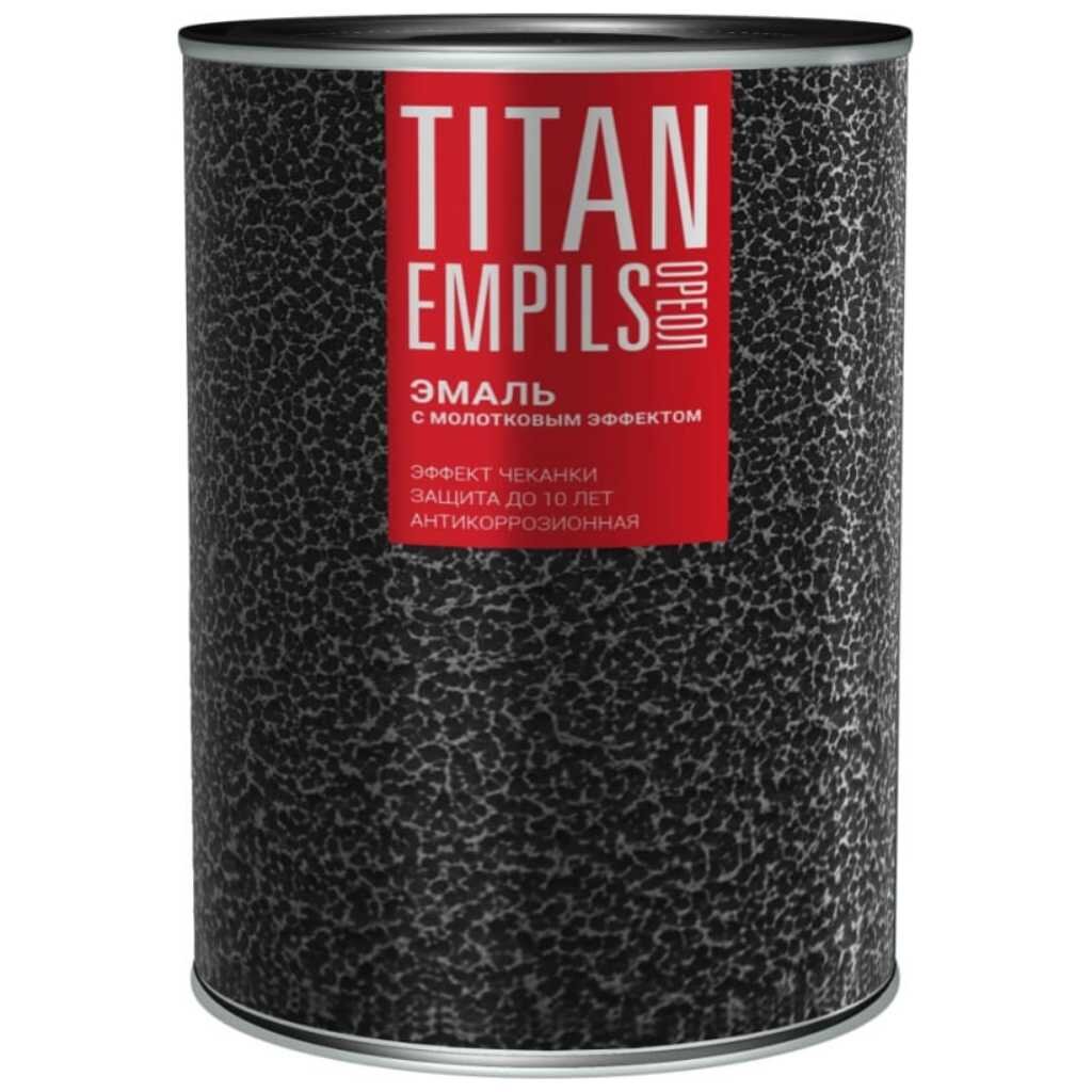 Эмаль Ореол, Titan, с молотковым эффектом, алкидно-стирольная, серебристая, 0.8 кг алкидностирольная эмаль empils titan ореол