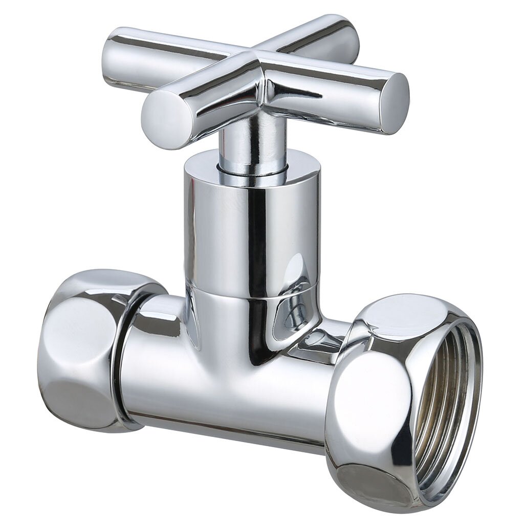 Кран для полотенцесушителя, 1/2"х3/4", г-г, прямой, ручка-крест, хром, 2 шт, Gappo