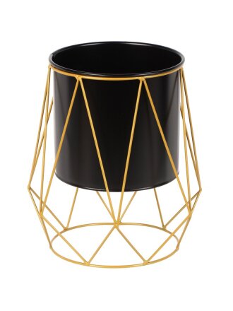 Кашпо металл, 17х26 см, декоративное, черное, Y6-10463