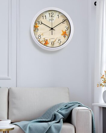 Часы настенные, 26 см, круглые, пластик, стекло, в ассортименте, Y6-6080