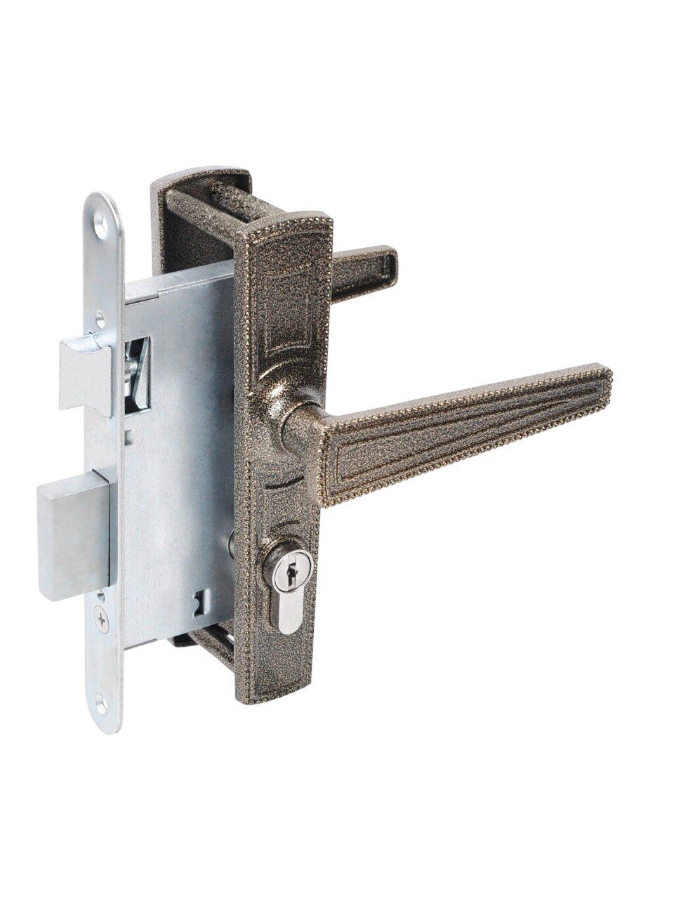 Замок врезной Абсолют, ЗВ4-3/01, БП-00013511, ручка в комплекте, цилиндровый, бронза