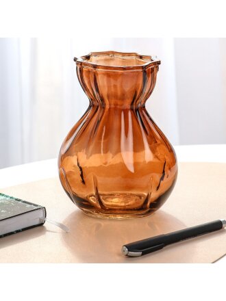 Ваза стекло, настольная, 18х14 см, Future, шоколад