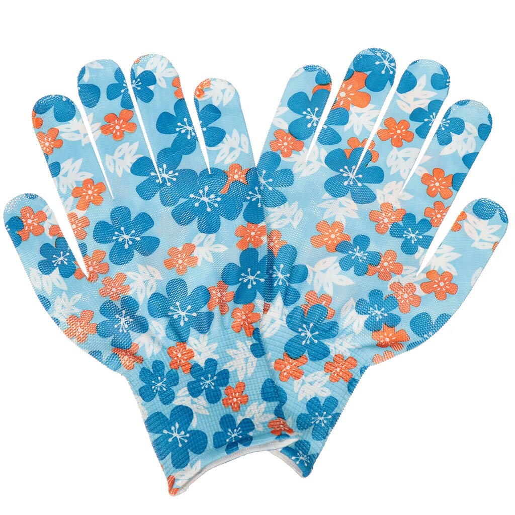 Перчатки нейлон, Цветочек перчатки нейлоновые с двойным латексным обливом утеплённые praktische home