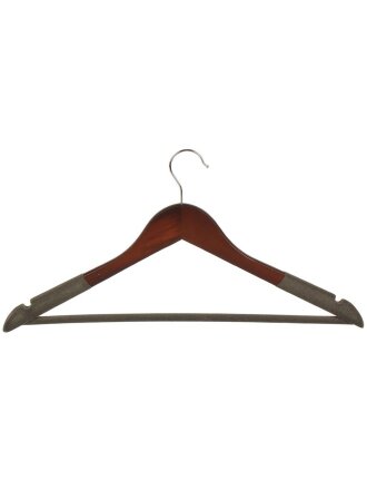 Вешалка-плечики для одежды, 45 см, противоскользящее покрытие, темное дерево, A200164