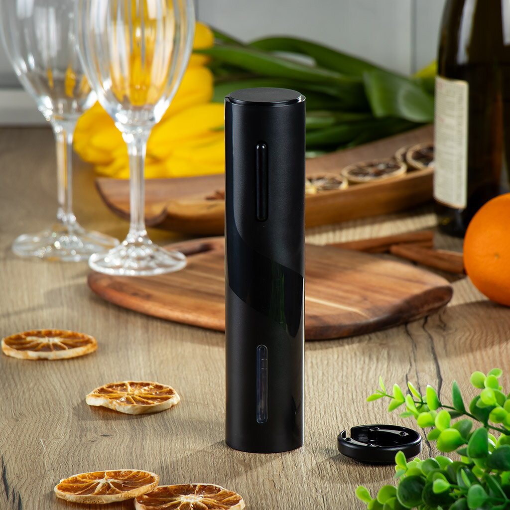 Штопор электрический для вина, пластик, аккумуляторный, Y4-8014 штопор электрический 22 см с резаком для фольги пластик led b черно золотистый bar