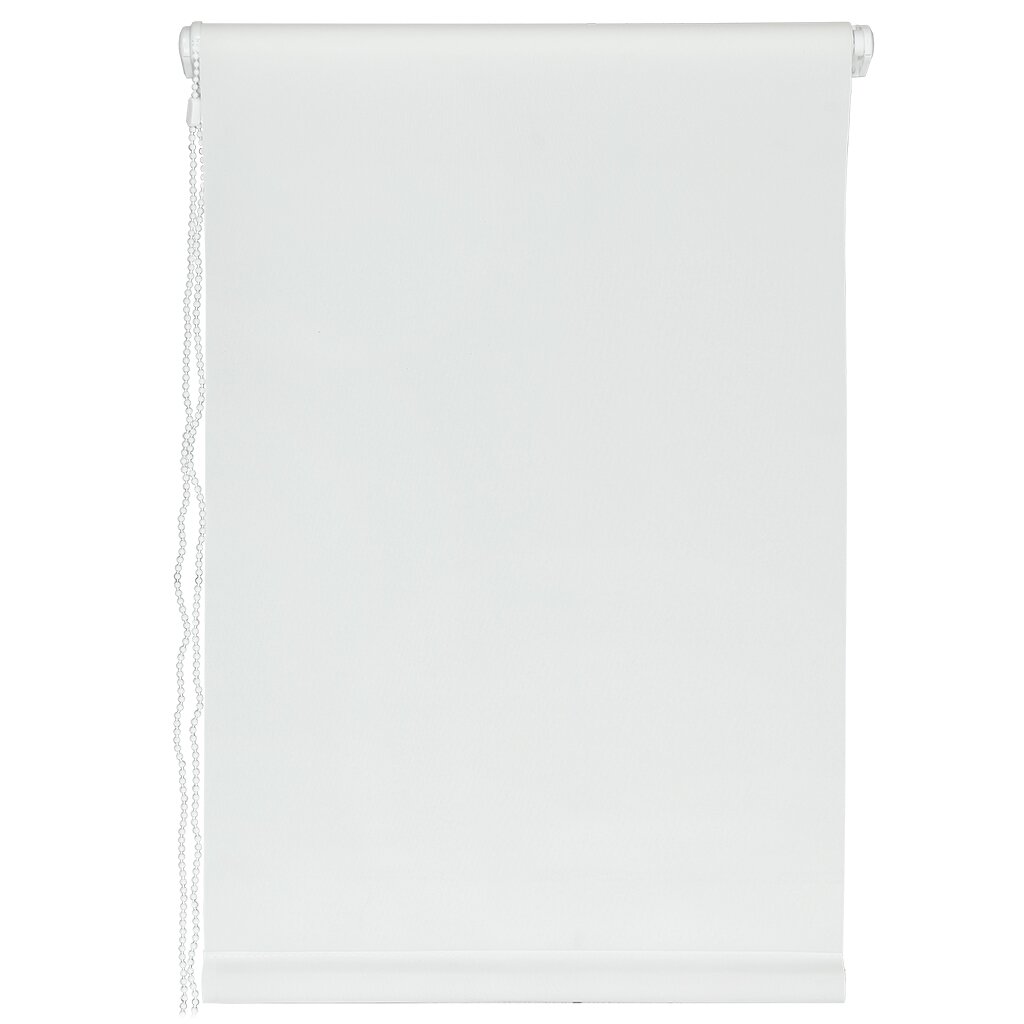 Рулонная штора Простые линии, 160 см, ширина крепления 80 см, белая, MJ-008