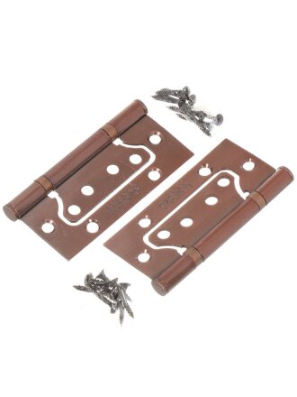 Петля накладная для деревянных дверей, 100х75х2.5 мм, универсальная, B2, U000001, без врезки, 2 шт, бронза