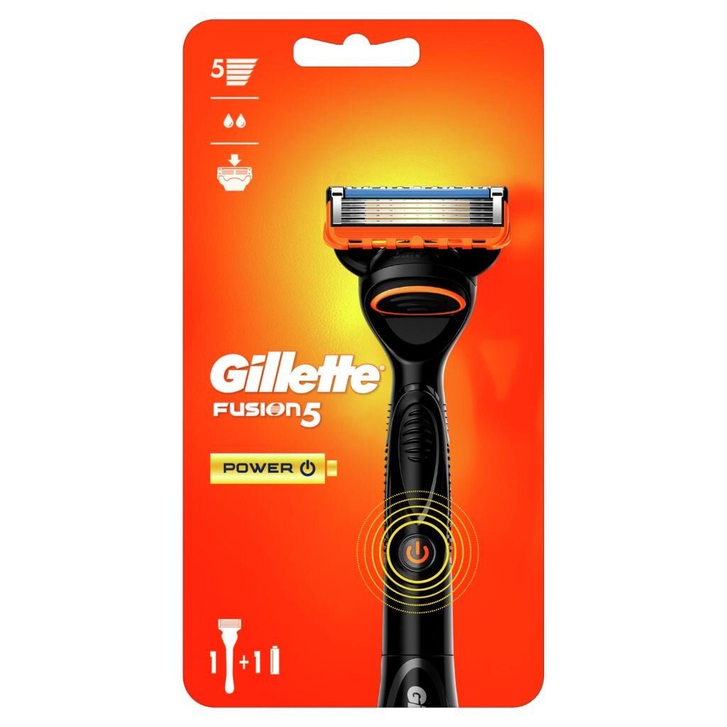 Станок для бритья Gillette, Fusion Power Red, для мужчин, 1 сменная кассета