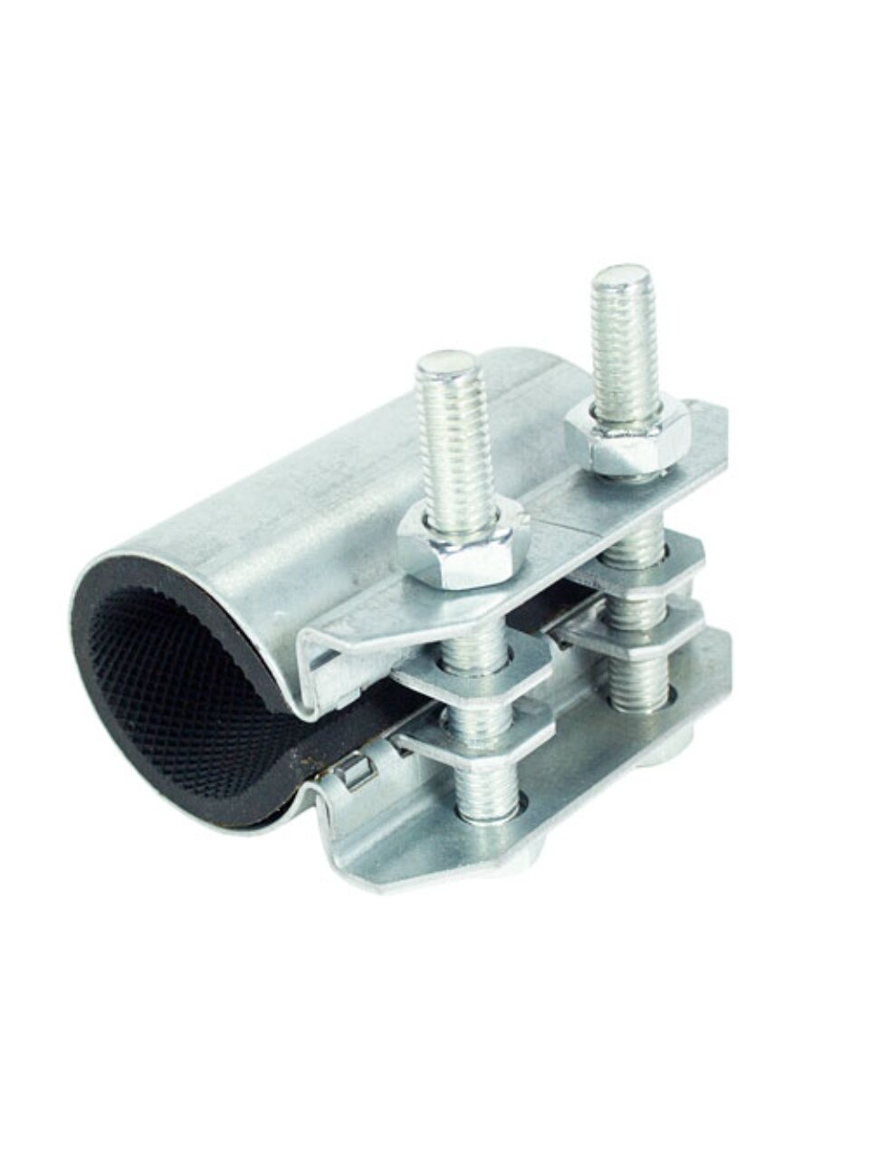 Хомут ремонтный, 70 мм, 1&amp;quot;, сталь, оцинкованный, Сансфера