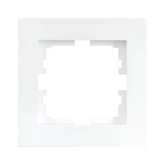 Рамка однопостовая, горизонтальная, пластик, белая, без вставки, Lezard, Vesna, 742-0200-146