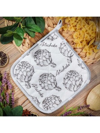 Прихватка 20х20 см, рогожка, 100% хлопок, Радушная хозяйка, Артишоки, 2176