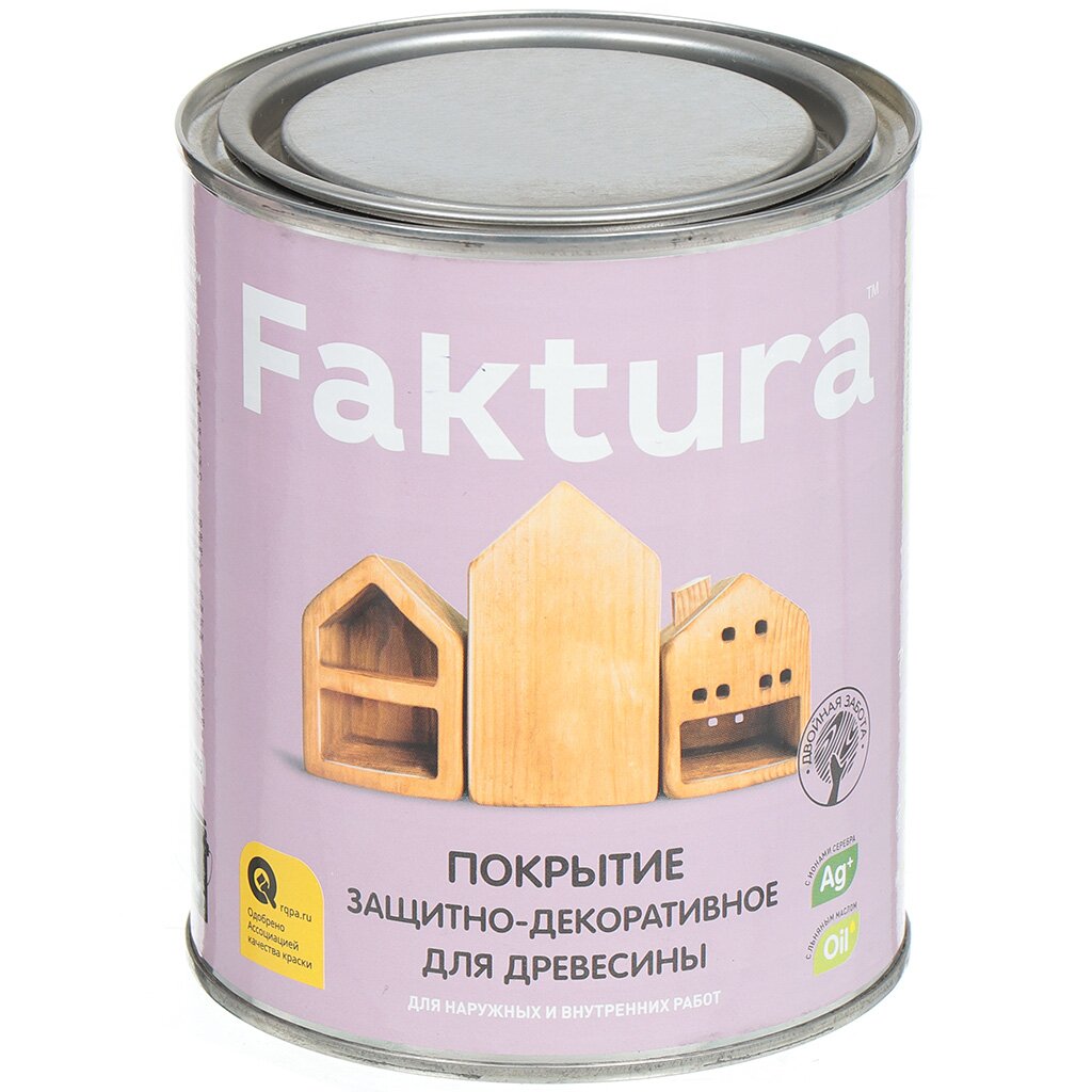 Покрытие Faktura, для дерева, защитно-декоративное, бесцветное, 0.7 л