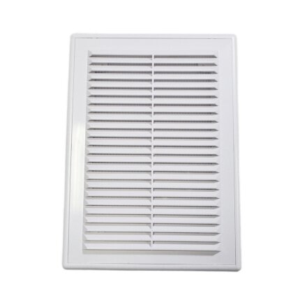 Решетка вентиляционная ABS пластик, вытяжная, 250х180 мм, с рамкой, с защитой от обратной тяги, белая, Viento, 1825ВР-ОК