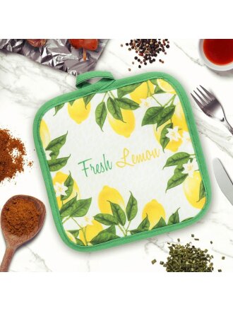 Прихватка 18х18 см, 100% полиэстер, Лимоны новые, Y9-191