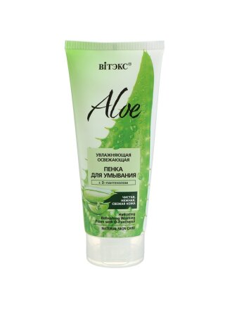 Пенка для умывания Biтэкс, Aloe, для всех типов кожи, 200 мл, с D-пантенолом