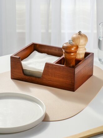 Салфетница бамбук, 21.5х14.5х7.5 см, подставка для специй, Y4-8391