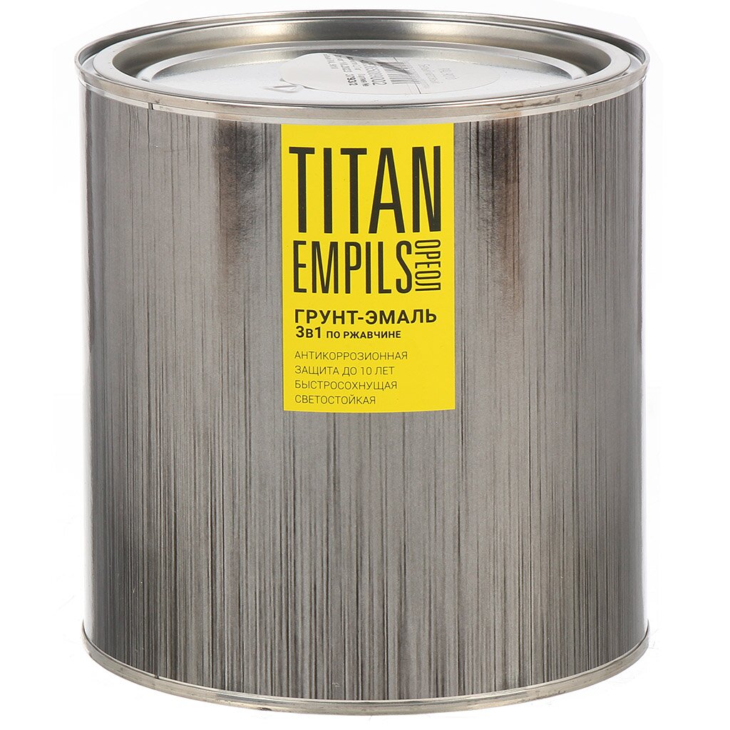 Грунт-эмаль Ореол, Титан, быстросохнущая, алкидная, матовая, белая, RAL 9010, 2.7 кг грунт эмаль ореол титан по ржавчине алкидная черная ral 9005 0 9 кг