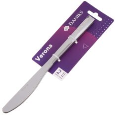 Нож нержавеющая сталь, 2 предмета, столовый, Daniks, Verona