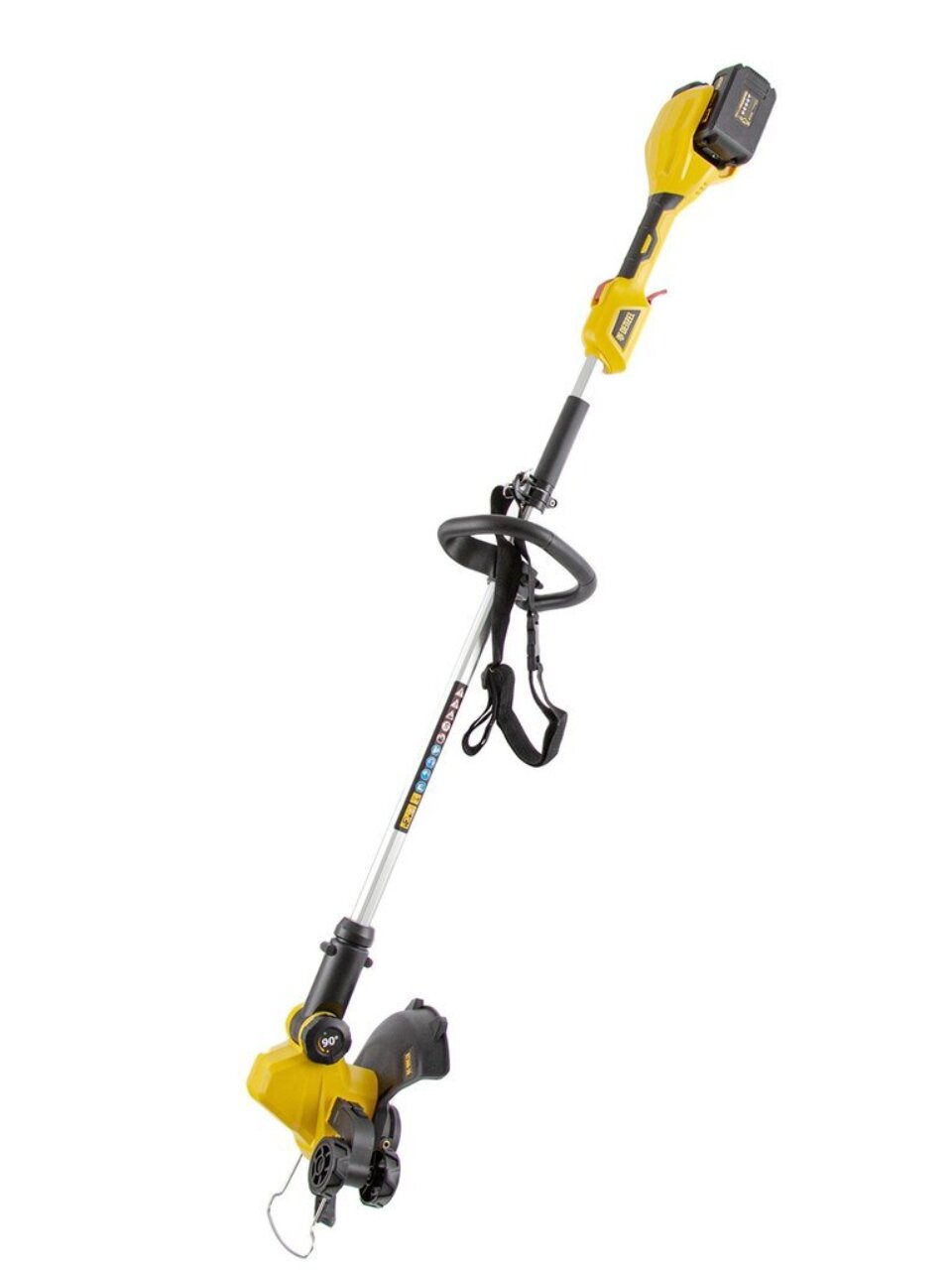 Триммер электрический, аккумуляторный, Denzel, RТ300-36, 58710, D-ручка, леска, неразборный вал