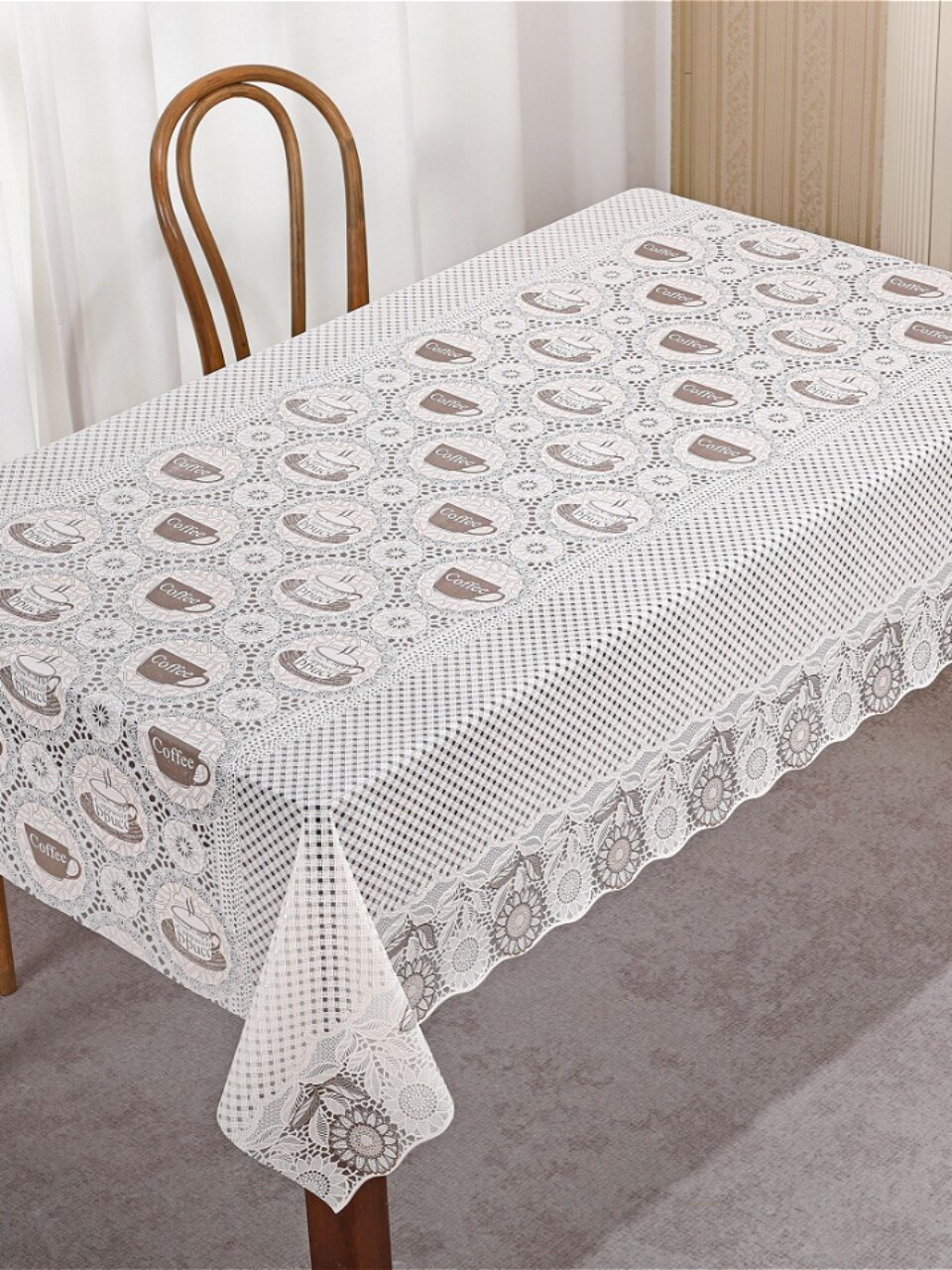 Клеенка Silvano, Лейс ажурная, 1.37х20 м, ПВХ, LA-1583F