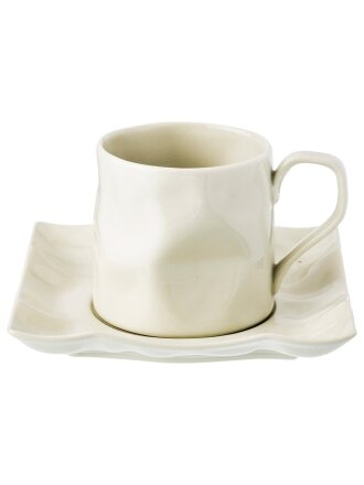 Чайная пара фарфор, 2 предмета, на 1 персону, 250 мл, Lefard, Раффл milk, 264-950