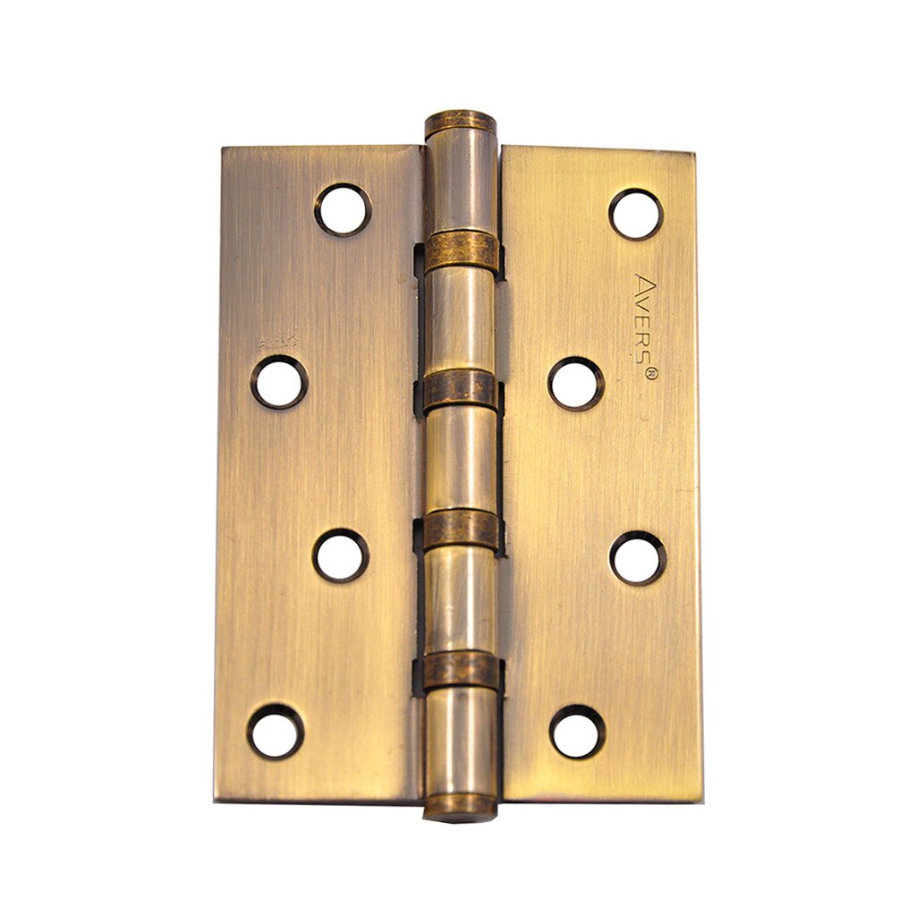 Петля врезная для деревянных дверей, Avers, 100х70х2.5 мм, универсальная, B4-AB, с 4 подшипниками, бронза
