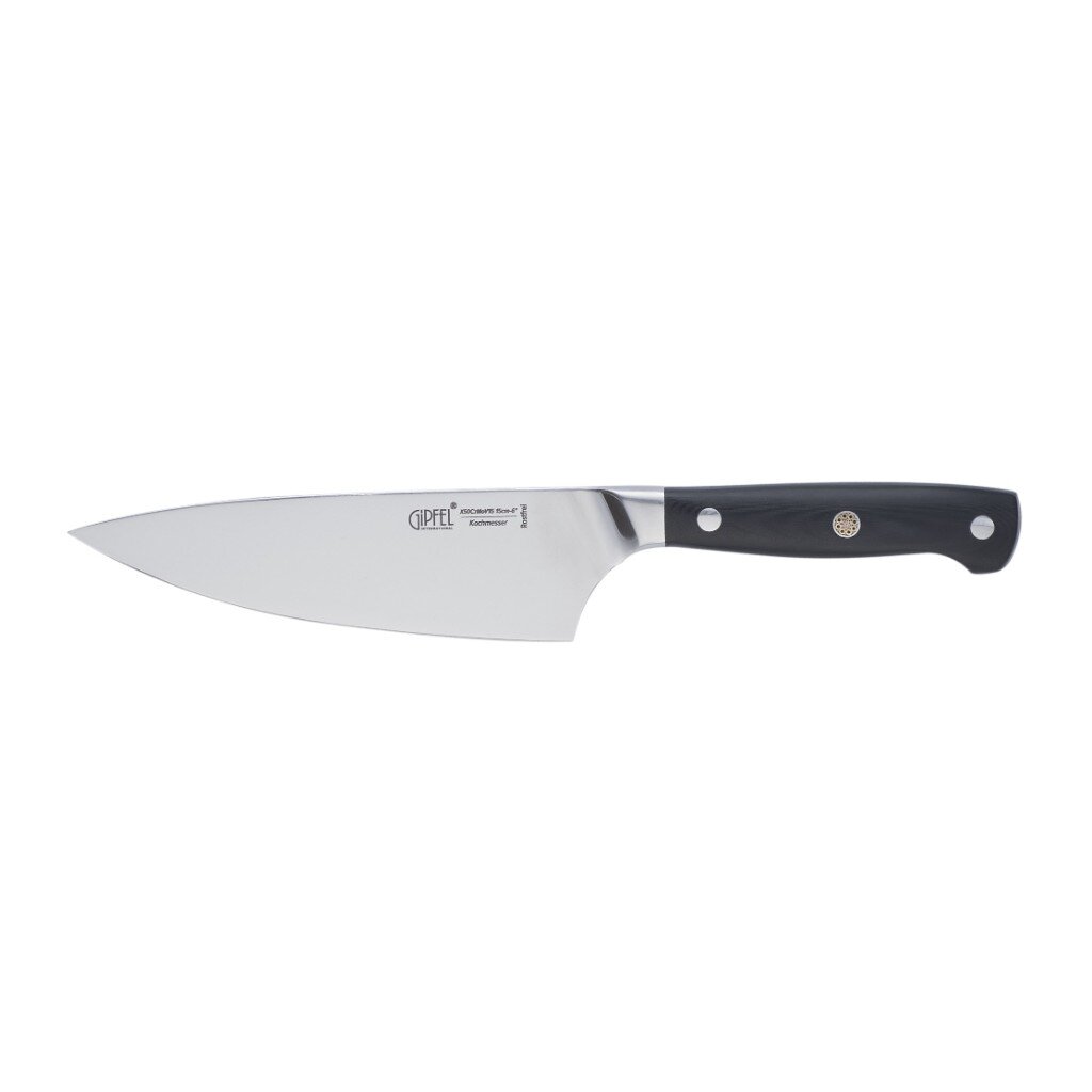 Нож кухонный Gipfel, New Professional, поварской, X50CrMoV15, нержавеющая сталь, 15 см, рукоятка стеклотекстолит, 8648 малый поварской нож mallony