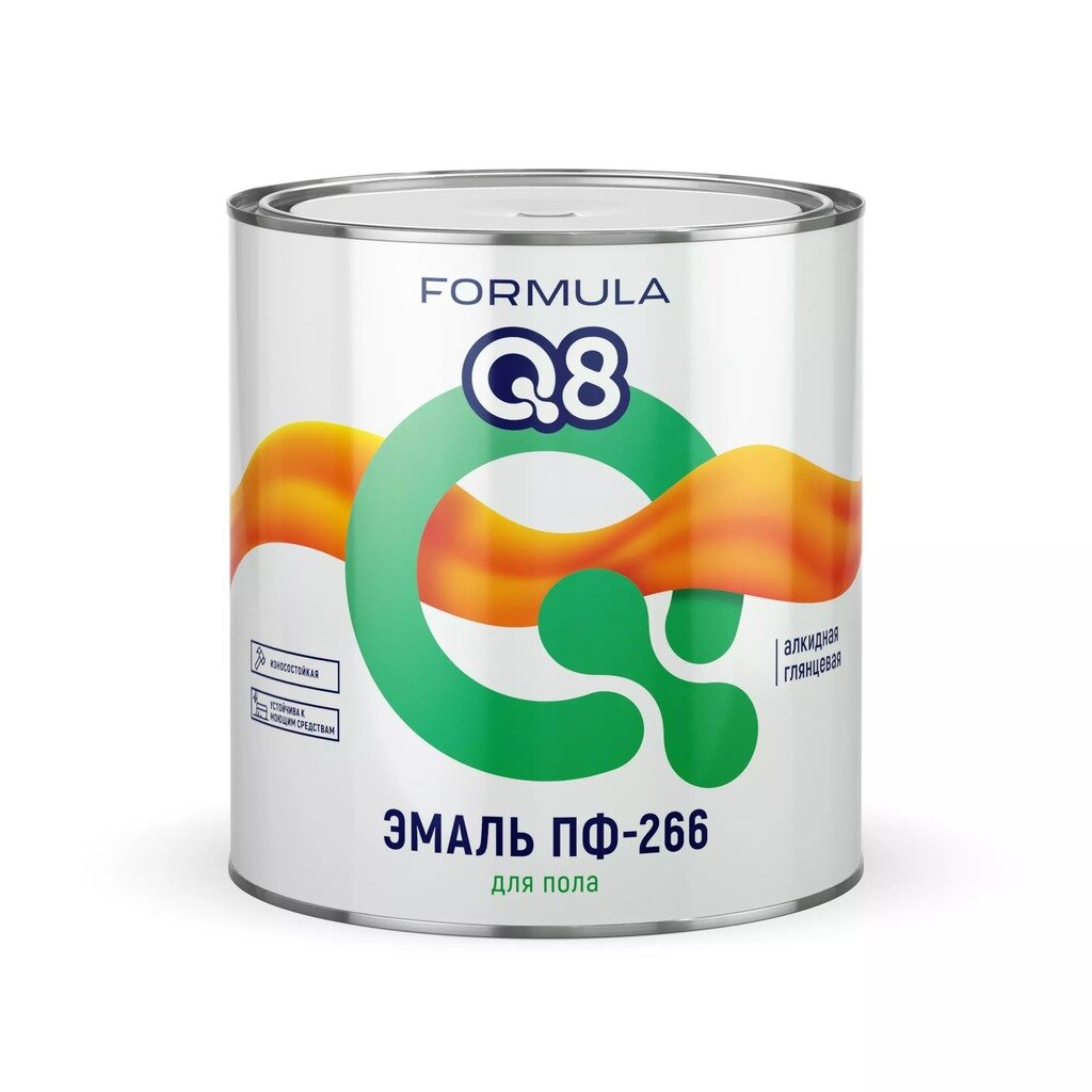 Эмаль Formula Q8, ПФ-266, алкидная, глянцевая, желто-коричневая, 2.7 кг