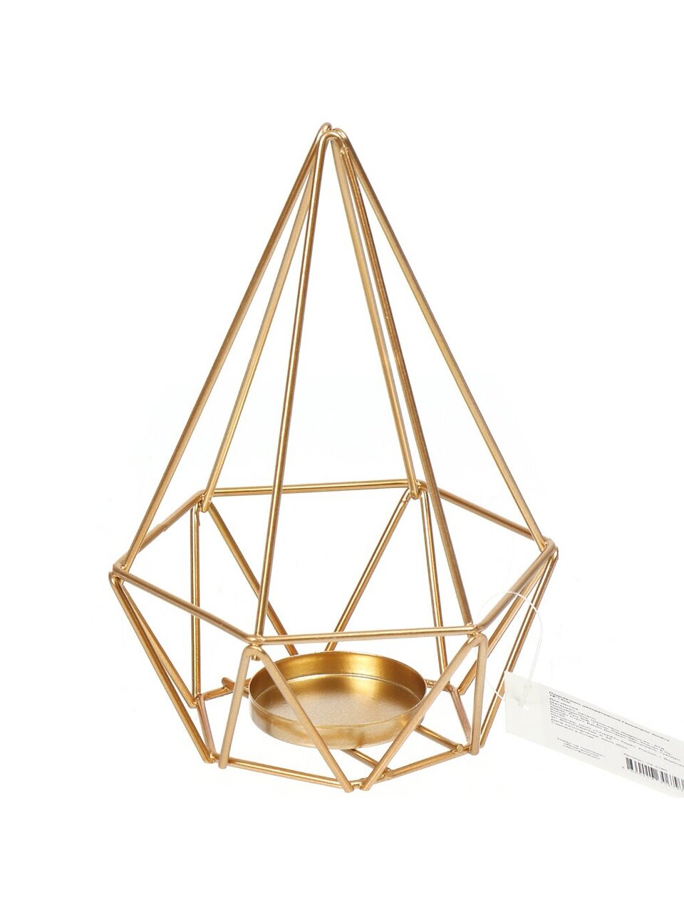 Подсвечник декоративный 1 свеча, 18х13 см, золото, Геометрия, Y4-3180