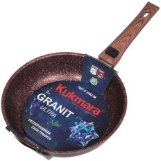 Сковорода алюминий, 24 см, антипригарное покрытие, Kukmara, Granit Ultra, красная, сга242а, съемная ручка
