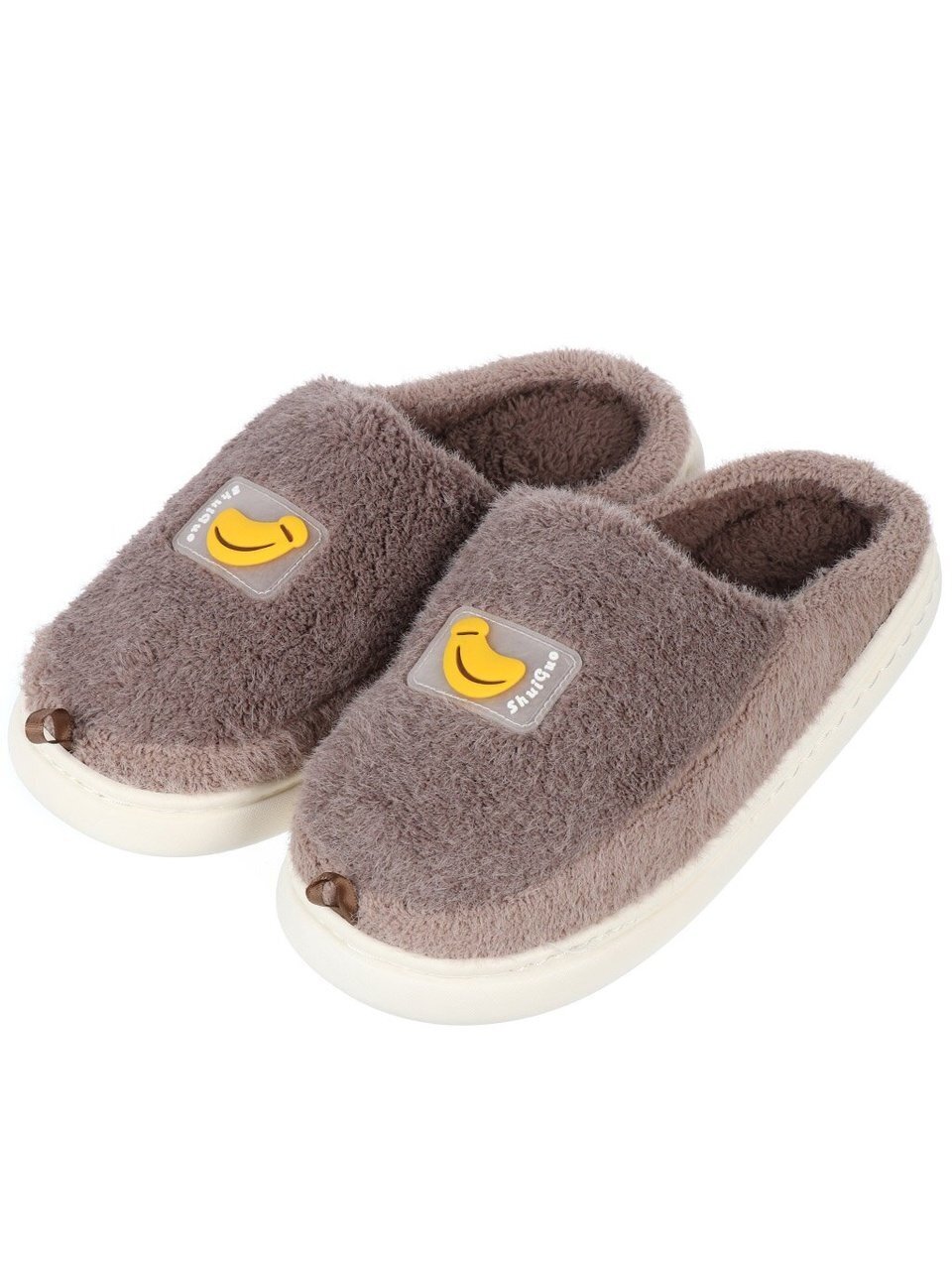 Тапки для мужчин, коричневые, р. 42-43, закрытые, мех, Дыня, A210060