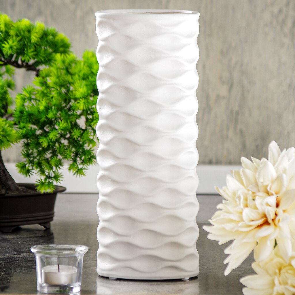 Ваза для сухоцветов керамика, настольная, 30х12 см, Волна, JC-11811 ваза керамика настольная 22 5 см волны y3 1313 белая