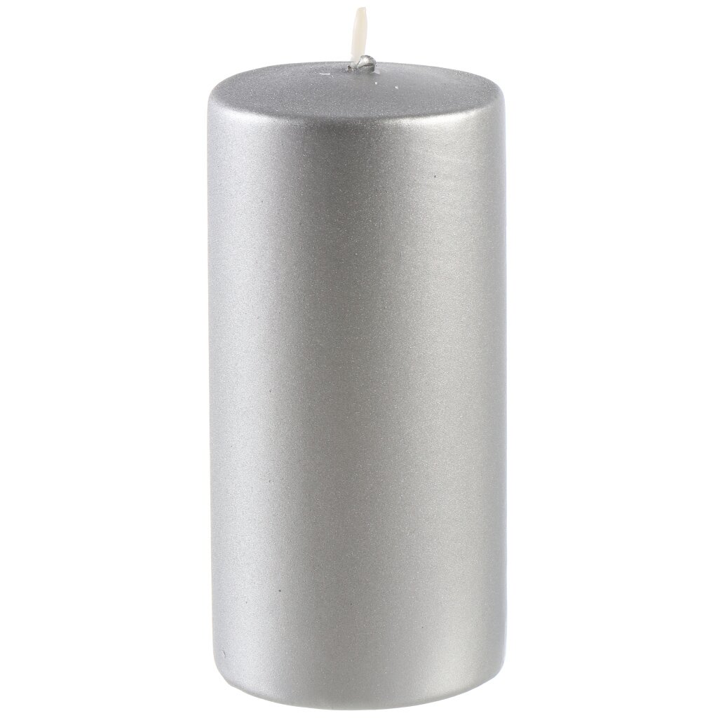 Свеча декоративная, 15х7 см, цилиндр, серебро, 1381703100