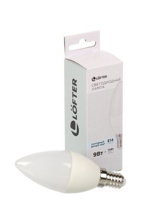 Лампа светодиодная E14, 9 Вт, 70 Вт, 220 В, свеча, 6500 К, холодный белый свет, Lofter