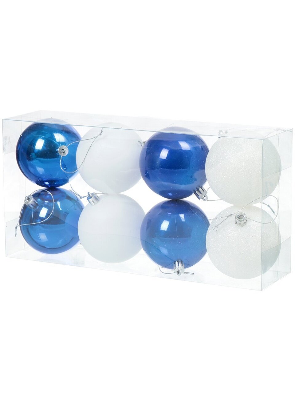 Елочный шар 8 шт, жемчужно-синий, 8 см, пластик, SY18CBB-241