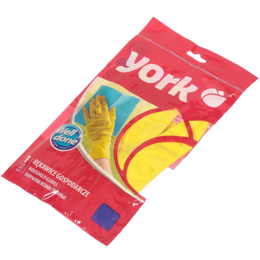 Перчатки хозяйственные резина, S, York, 092030 перчатки хозяйственные резина m york 092020