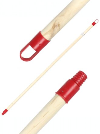 Черенок для щетки диаметр 20 мм, дерево, 110 см, 110-120 см, с резьбой, в ассортименте, Мультипласт, Евро Эконом, MPG7594