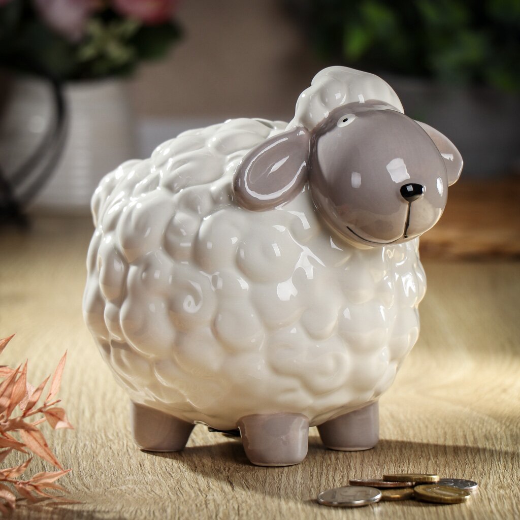 Копилка Овечка, 16.5х10х18 см, керамика, Y4-6670 gigwi лежанка овечка для животных искусственный мех