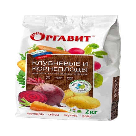 Удобрение Клубневые и Корнеплоды, органическое, гранулы, 2 кг, Оргавит
