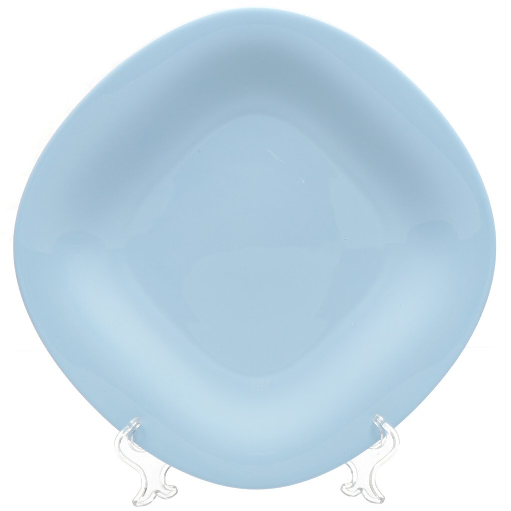 Тарелка обеденная, стеклокерамика, 27 см, квадратная, Carine Light Blue, Luminarc, P4126 тарелка обеденная стекло 20 5 см круглая аврора pasabahce 10512slb