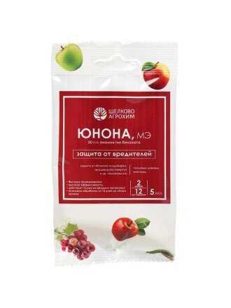 Инсектицид Юнона, от чешуекрылых вредителей, для защиты сада и винограда, жидкость, 5 мл, Щелково Агрохим