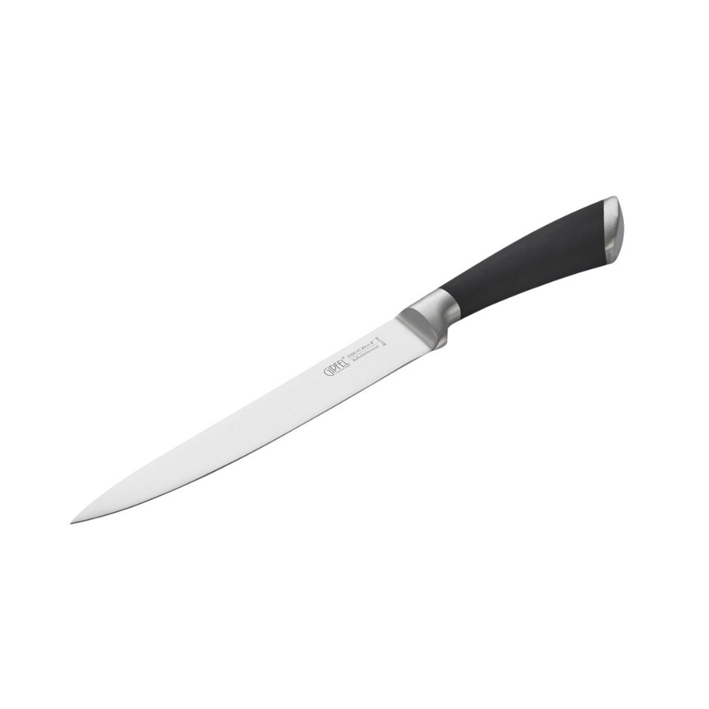 Нож кухонный Gipfel, Mirella, разделочный, X30CR13, нержавеющая сталь, 20 см, рукоятка сталь, резина, 6837 нож разделочный следопыт нетонущий с чехлом 13 5 см